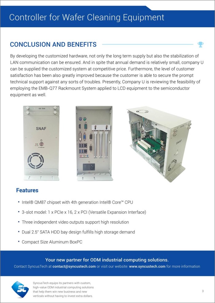 Case Study | Semiconductors | Controller for Wafer Cleansing Equipment
